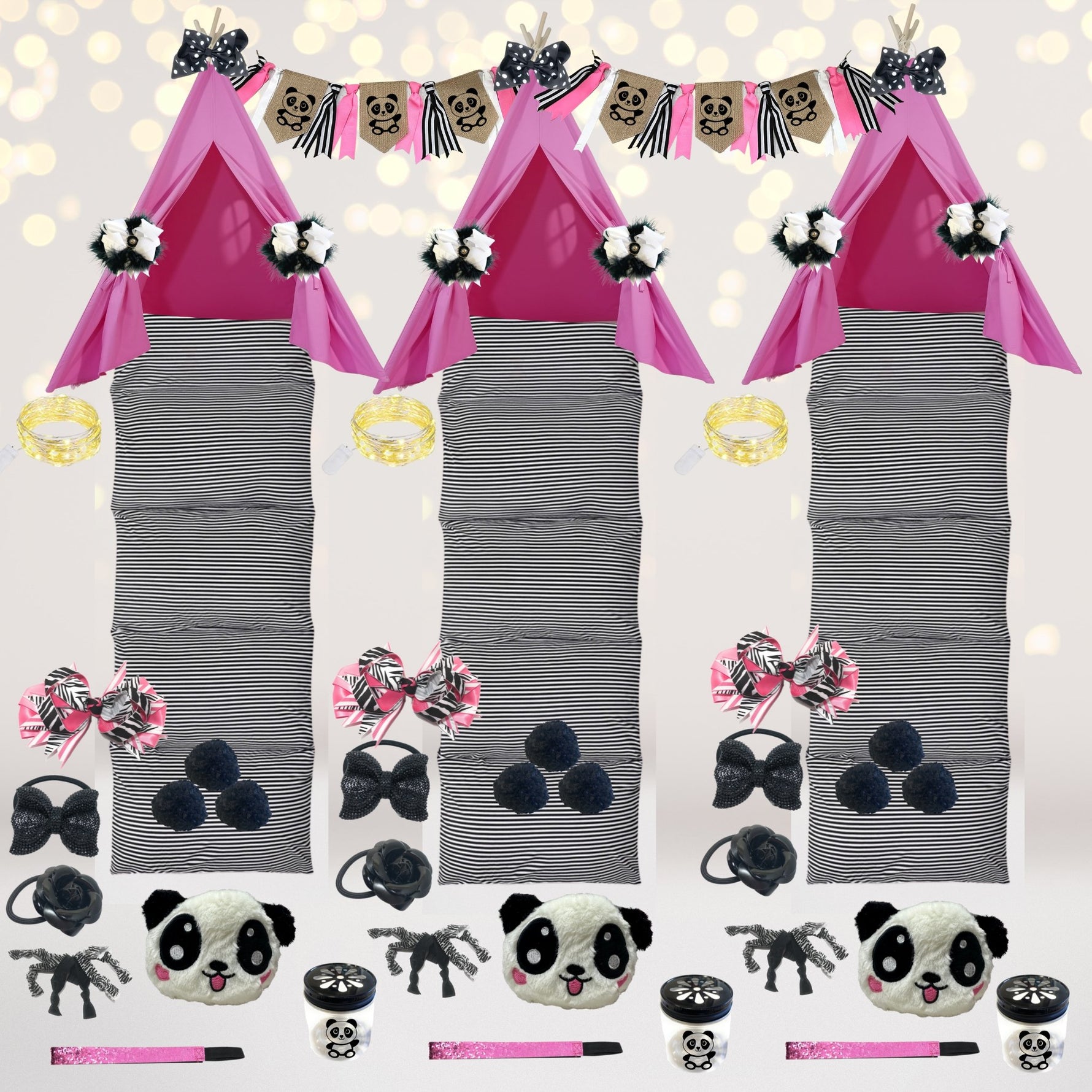 panda tent Panda Party Teepee Sleepover Tents Pack, Birthday Party Kit – Chicky Chicky Bling Bling