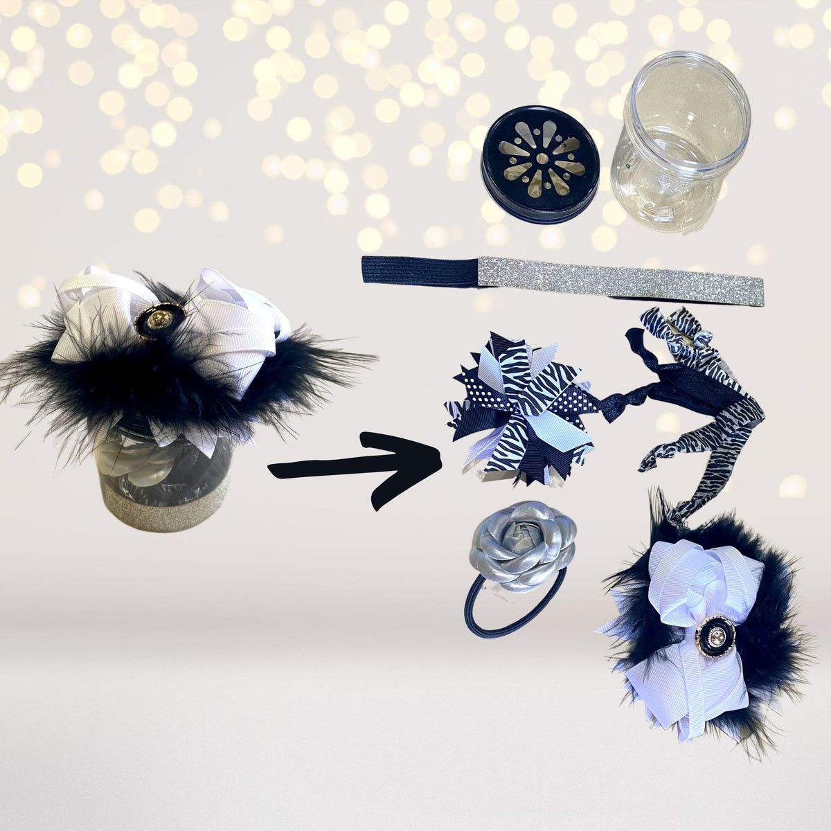 chicky-chicky-bling-bling-llc.myshopify.com-Black, Silver and White Party Favor Jar