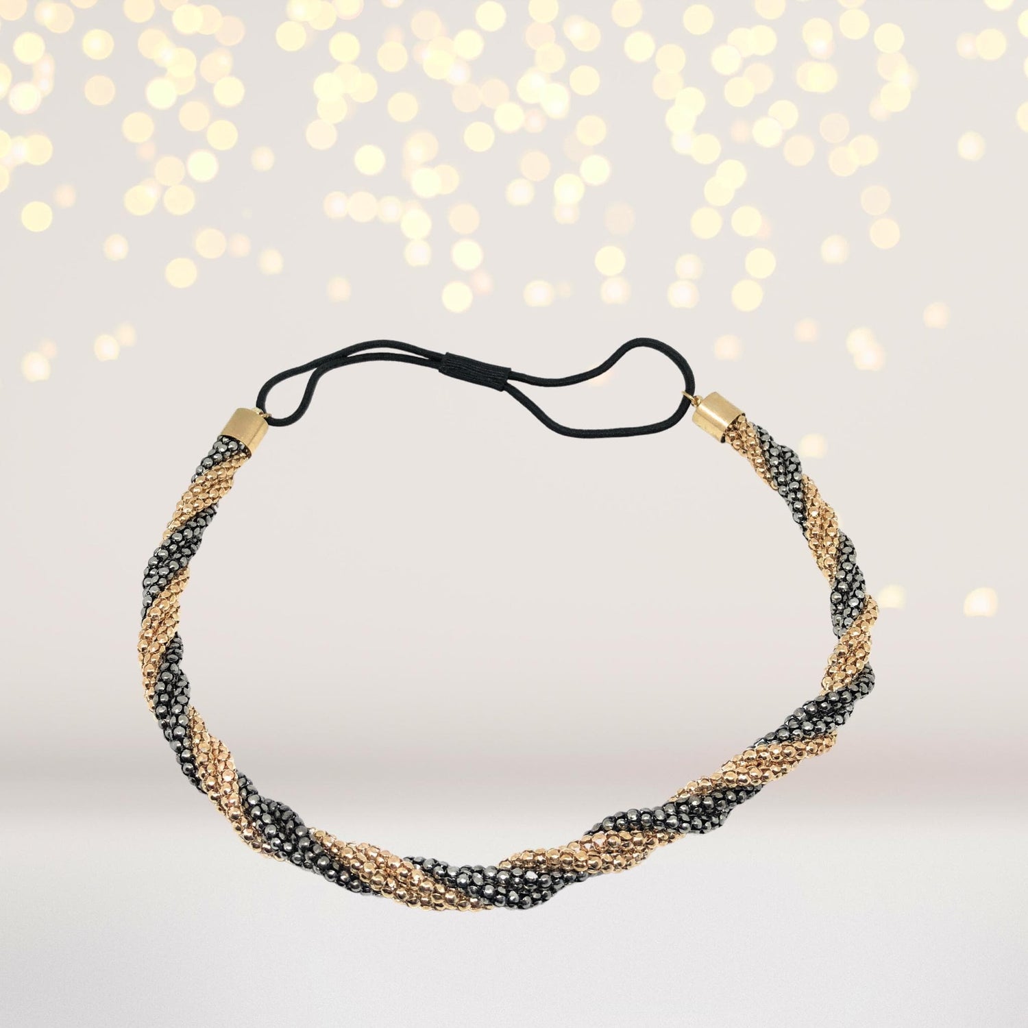 Headband - Pewter And Gold Twist Bohemian Headband