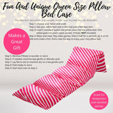 Home & Living - Pink And White Stripe Print Pillow Bed Case, Floor Lounger Gift