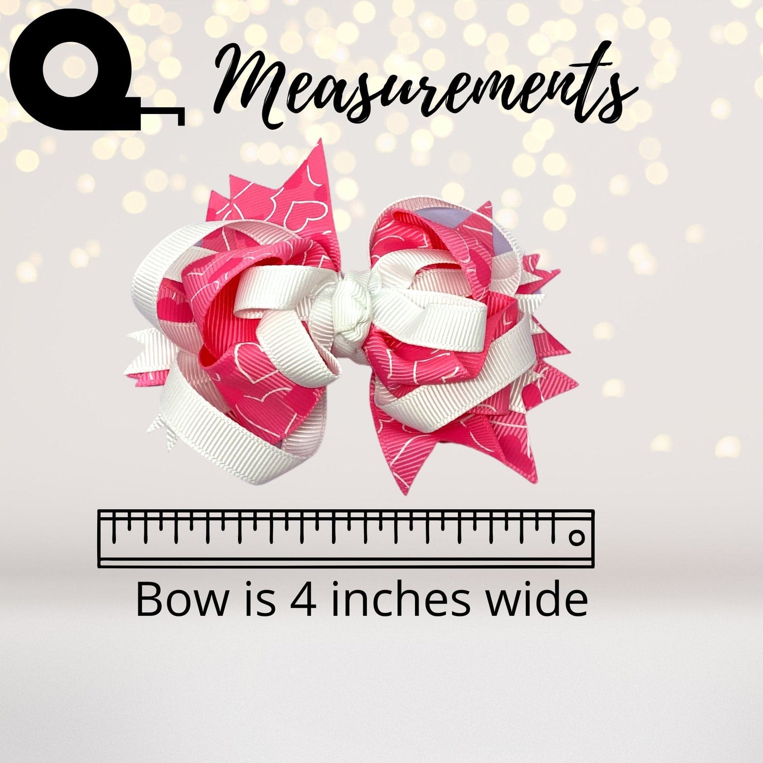 Hairbow - Pink Hearts Valentine's Hair Bow