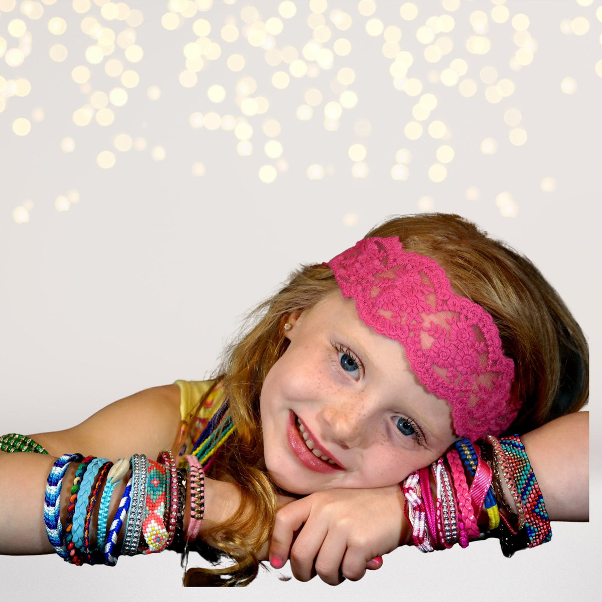 Headband - Pink, Lime And Orange Lace BOHO Headbands