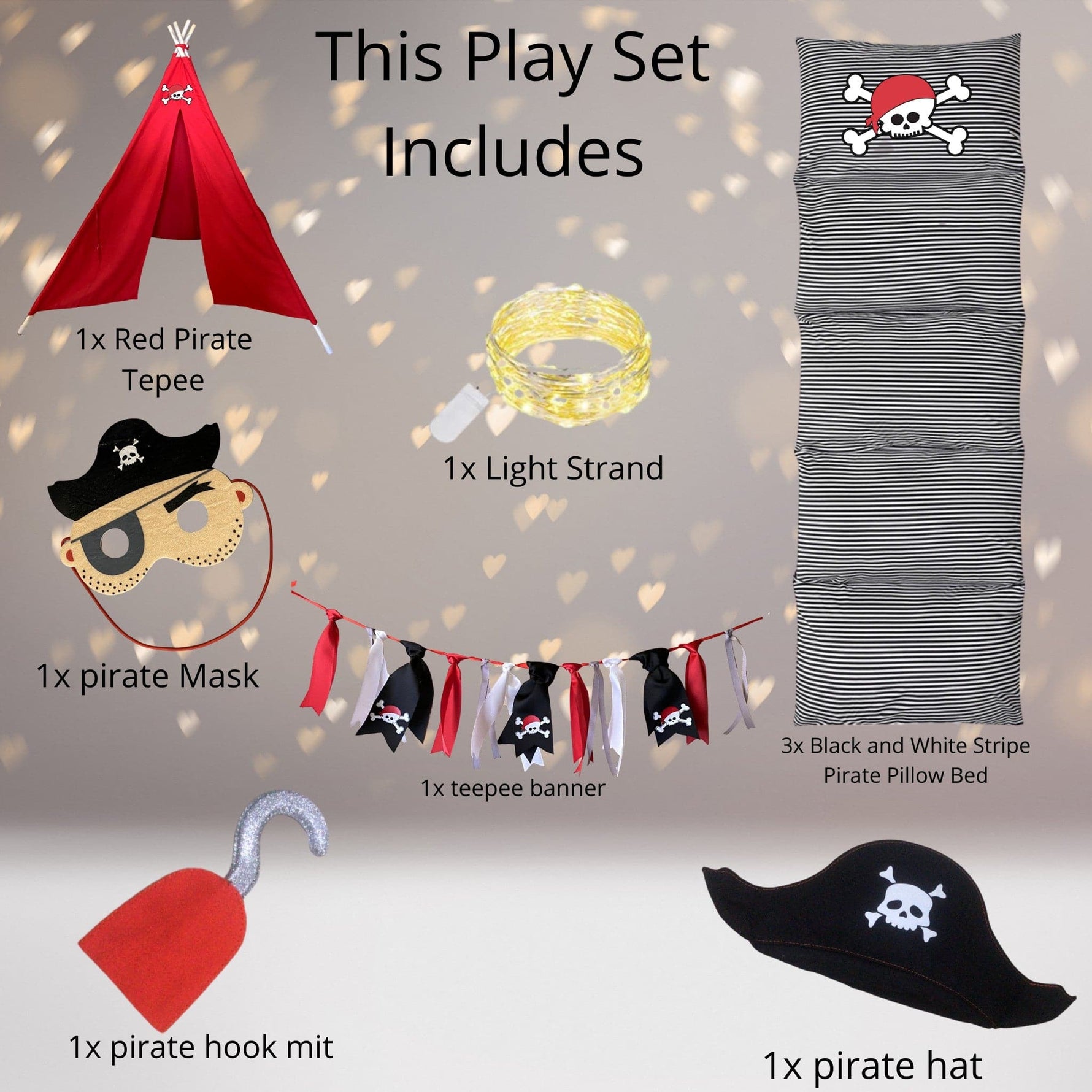 Play Set - Pirate Play Set, Pirate Party Accessories, Pirate Gift Set