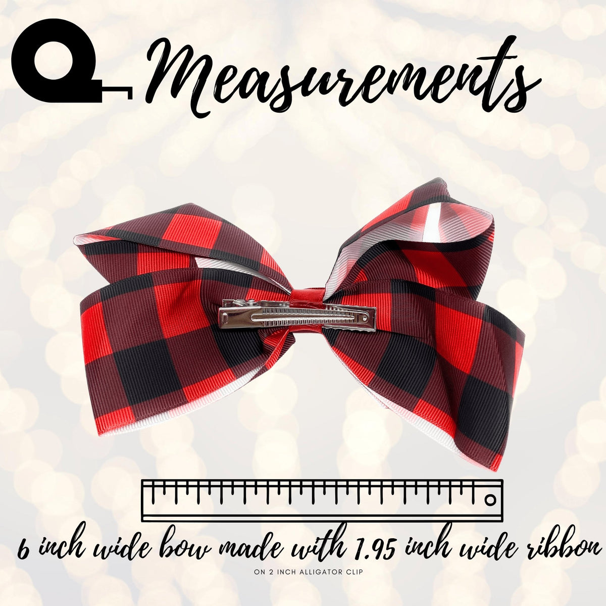 Hair Bow - Plaid Hair Bow, Lumberjack Print Bow, Buffalo Check Hair Bow