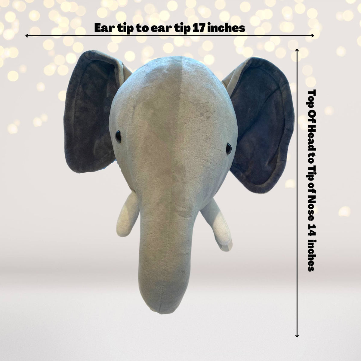 Plush Pillow Toy - Plush Elephant Wall Hanging, Safari Or Circus Nursery Decor, Kids Room Wall Decor