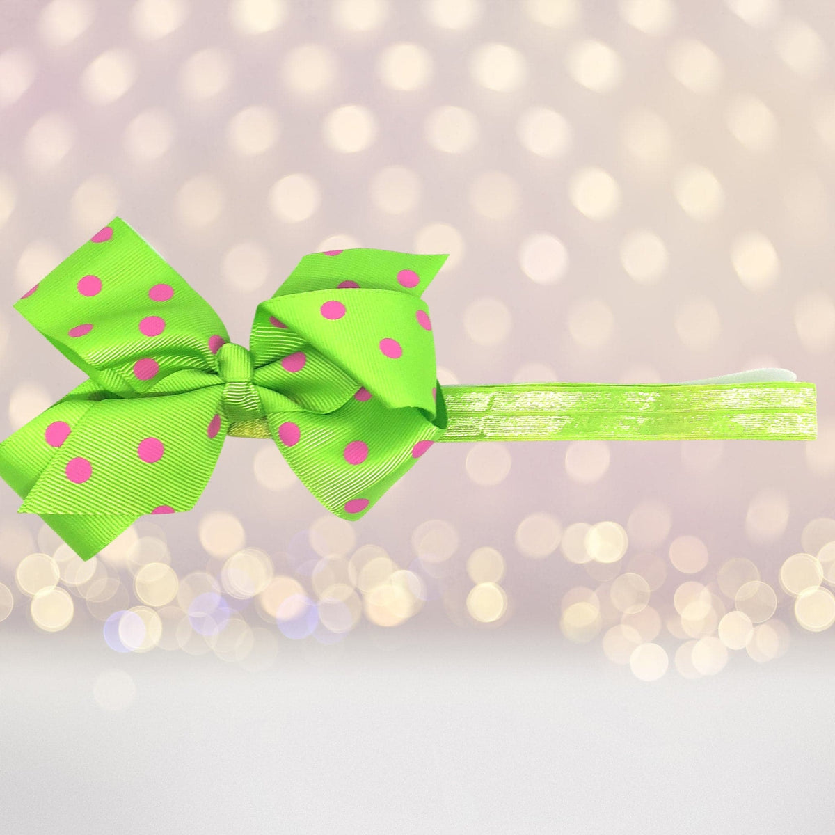 Headband - Polka Dot Chunky Bow Soft Elastic Headband, Polka Dot Bow Baby Headband
