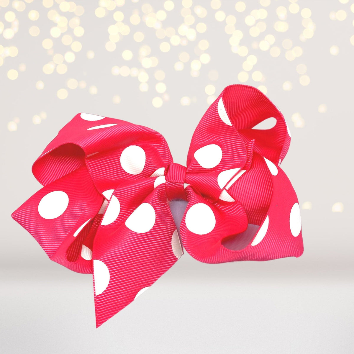 Hair Bow - Polka Dot Hair Bow, 5 Inch Grosgrain Polka Dot Hair Bow For Girls