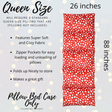 Home & Living - Queen Of Hearts Pillow Bed Case, Red Hearts Valentine's Floor Lounger Gift