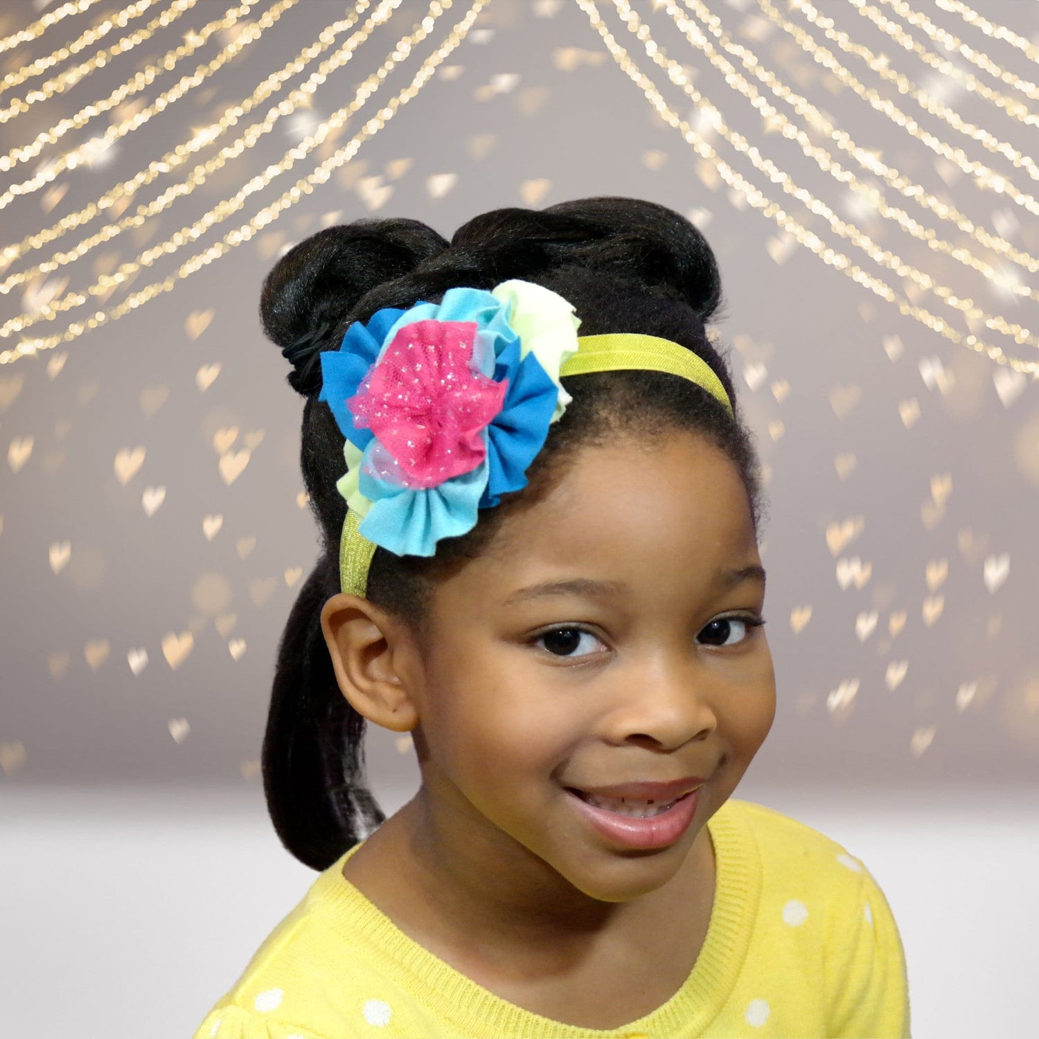 Headband - Rainbow Cotton Flowers Headband, Soft Rainbow Baby Headband