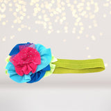 Headband - Rainbow Cotton Flowers Headband, Soft Rainbow Baby Headband