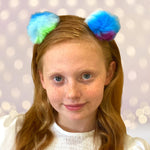 Accessories - Rainbow Fuzzy Furry Pom Pom Ears Headband
