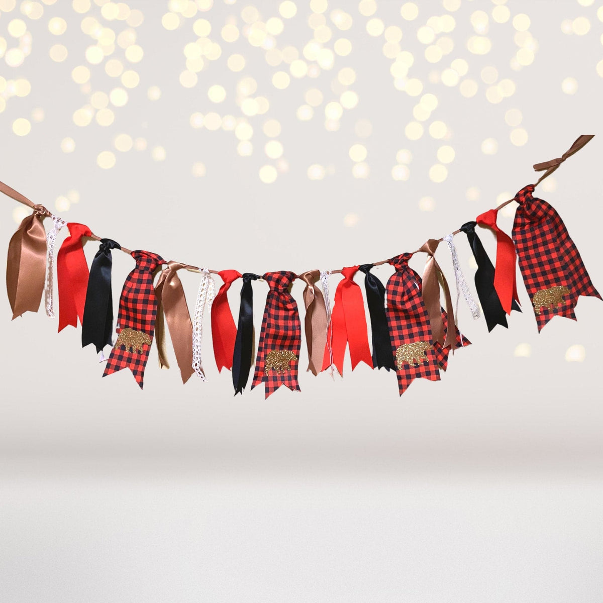 Play Set - Red And Black Buffalo Plaid Teepee Tent Play Set, Buffalo Plaid Holiday Decor