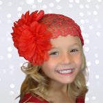 Red Crochet Lace gatsby headband