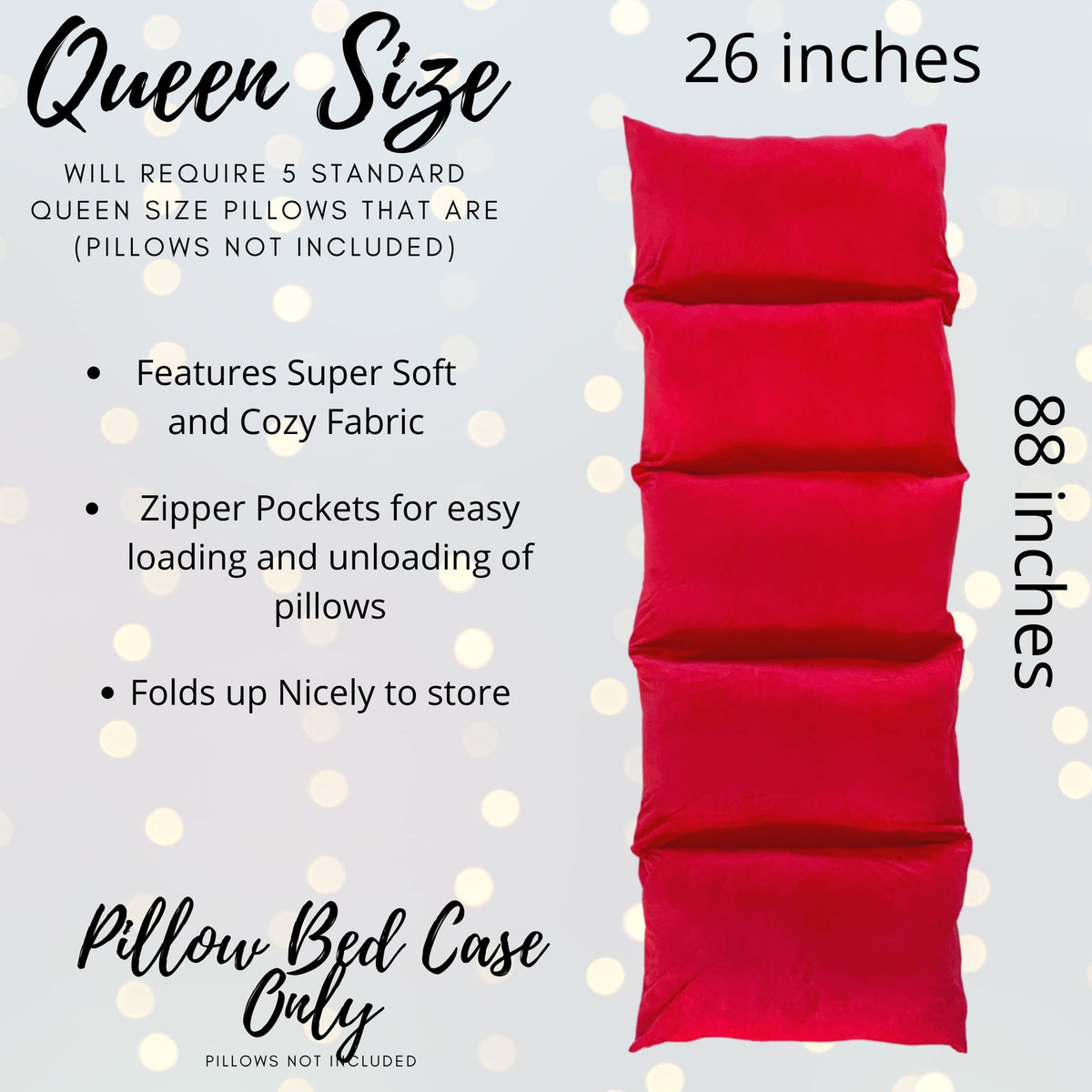 Movie night sleepover party pillow bed dimensions