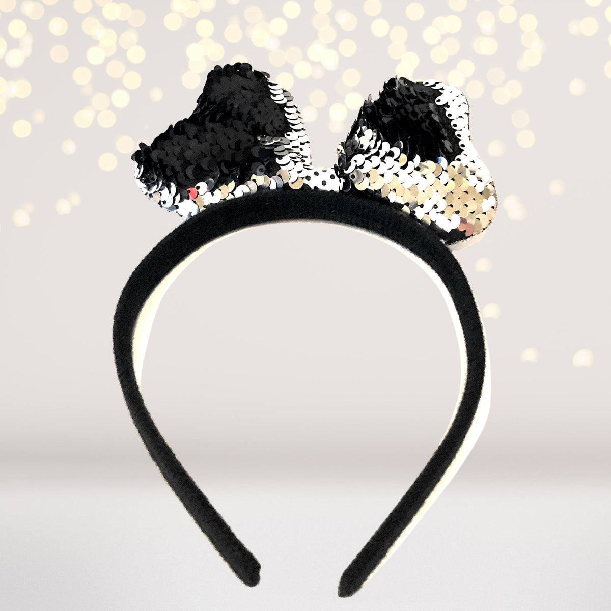 Headband - Reversible Sequin Bow Headband Minnie, Mouse Costume Accessory