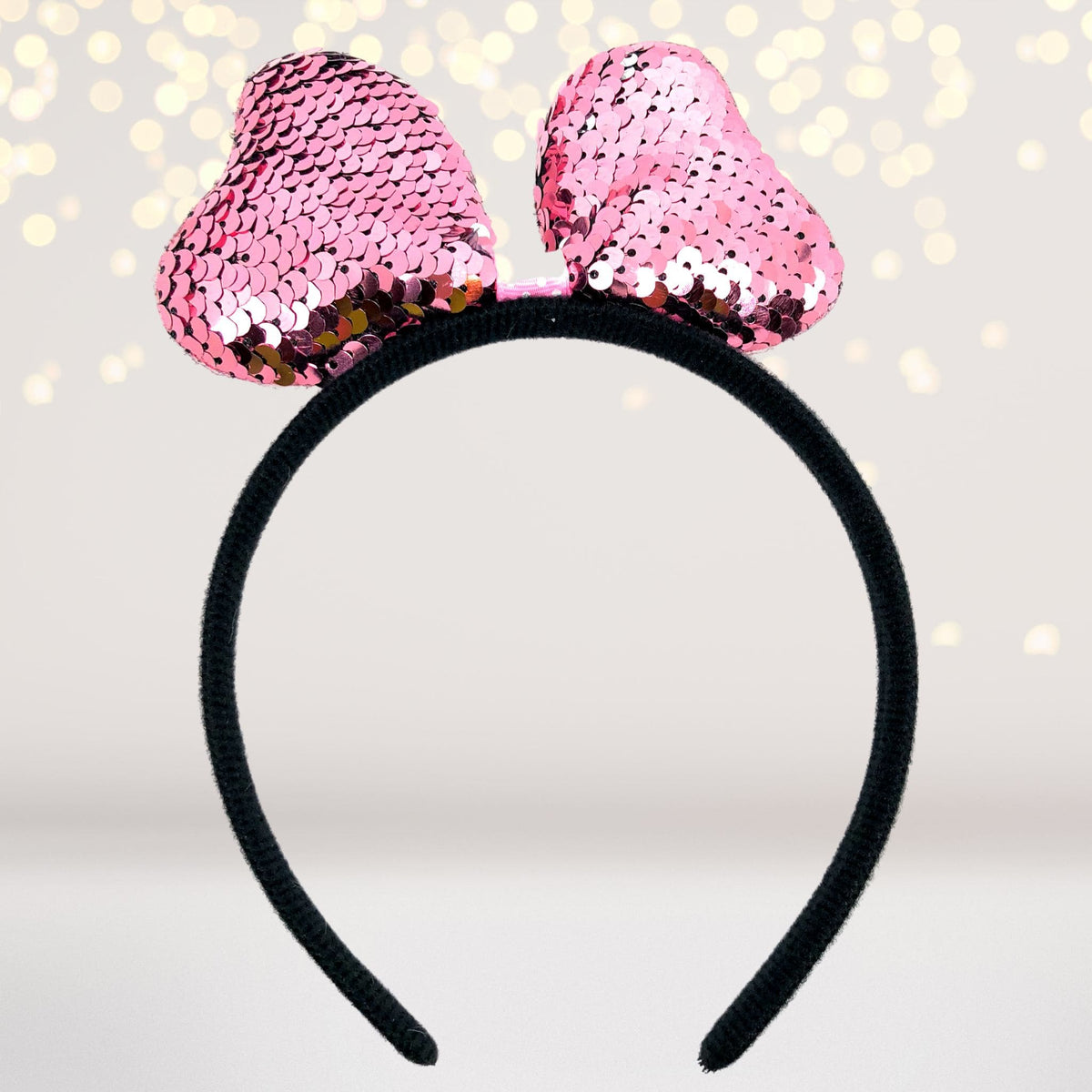 Headband - Reversible Sequin Bow Headband Minnie, Mouse Costume Accessory