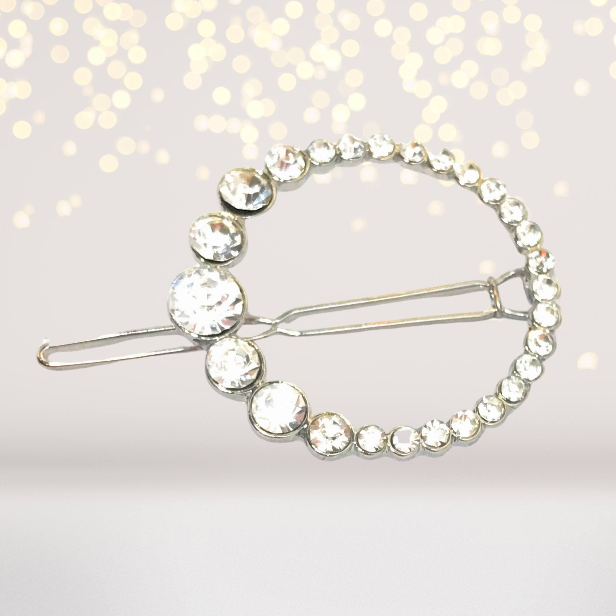 Rhinestone Circle Hair Clips, Rhinestone Hair Pin – Chicky Chicky Bling ...