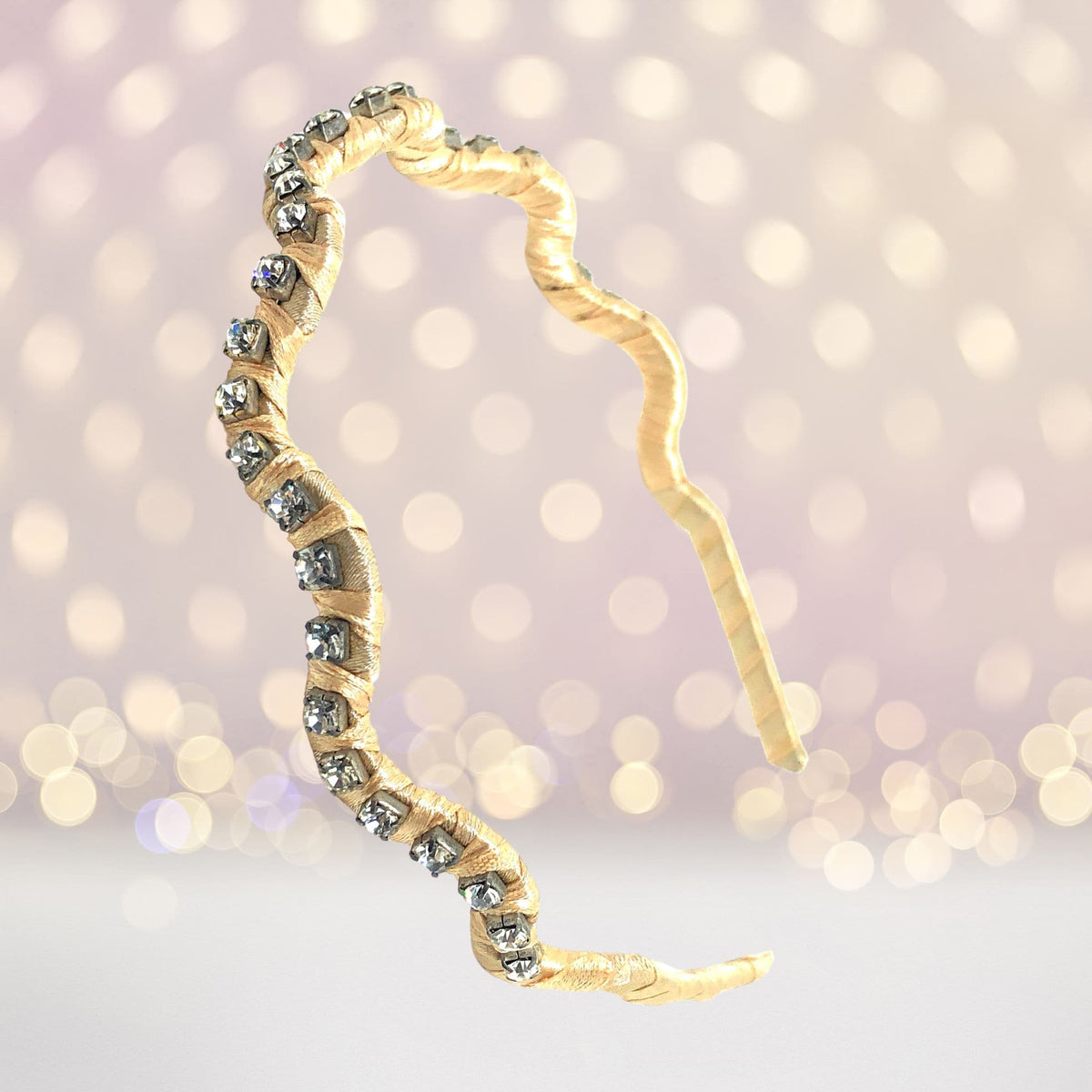Headband - Rhinestone Zig Zag Ribbon Headband