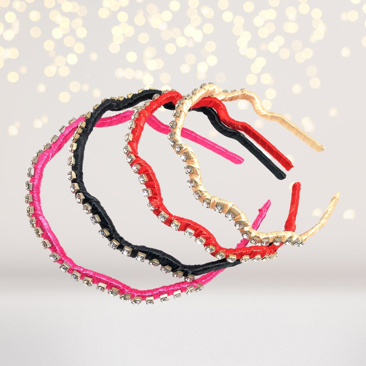 Headband - Rhinestone Zig Zag Ribbon Headband
