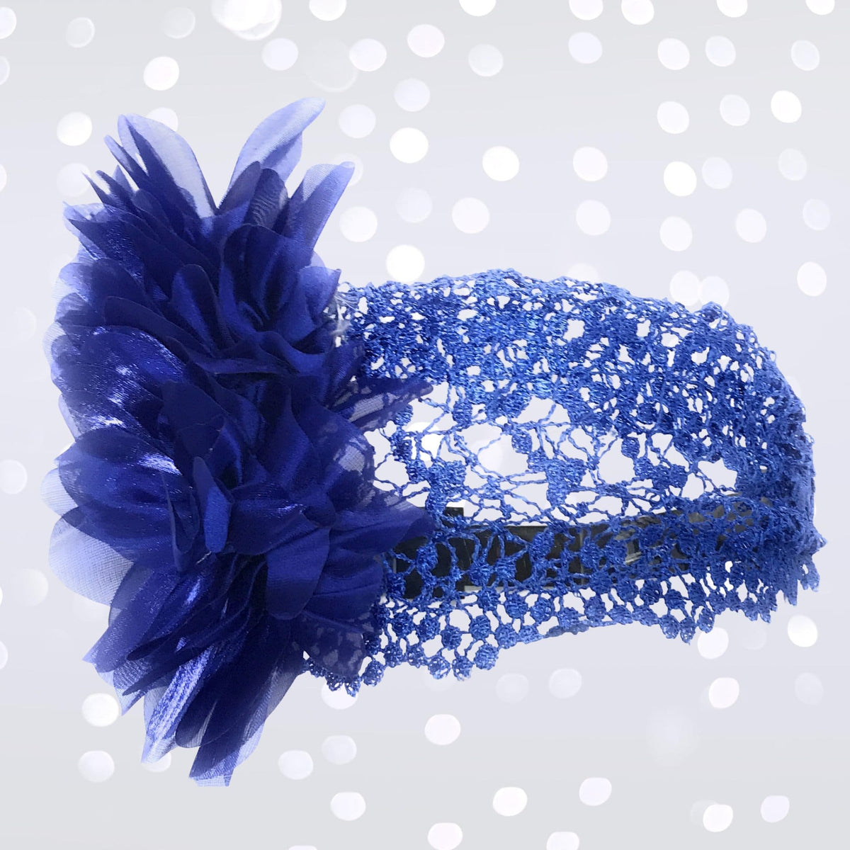Royal Blue Crochet Lace Gatsby headband
