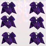 Hair Bow - Sequin Cheer Bow Bundle, Girls Sequin Cheerleader Bow Pony Bundle 6 Pack