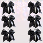Hair Bow - Sequin Cheer Bow Bundle, Girls Sequin Cheerleader Bow Pony Bundle 6 Pack