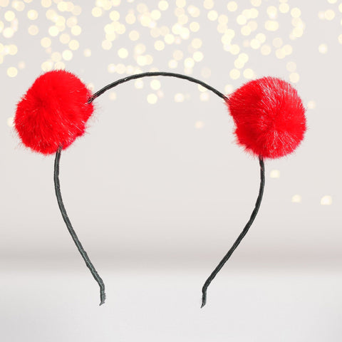 Small Fuzzy Furry Pom Pom Ears Headband