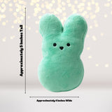 Dimensions of Turquoise Mint Stuffed Easter Bunny-Peep