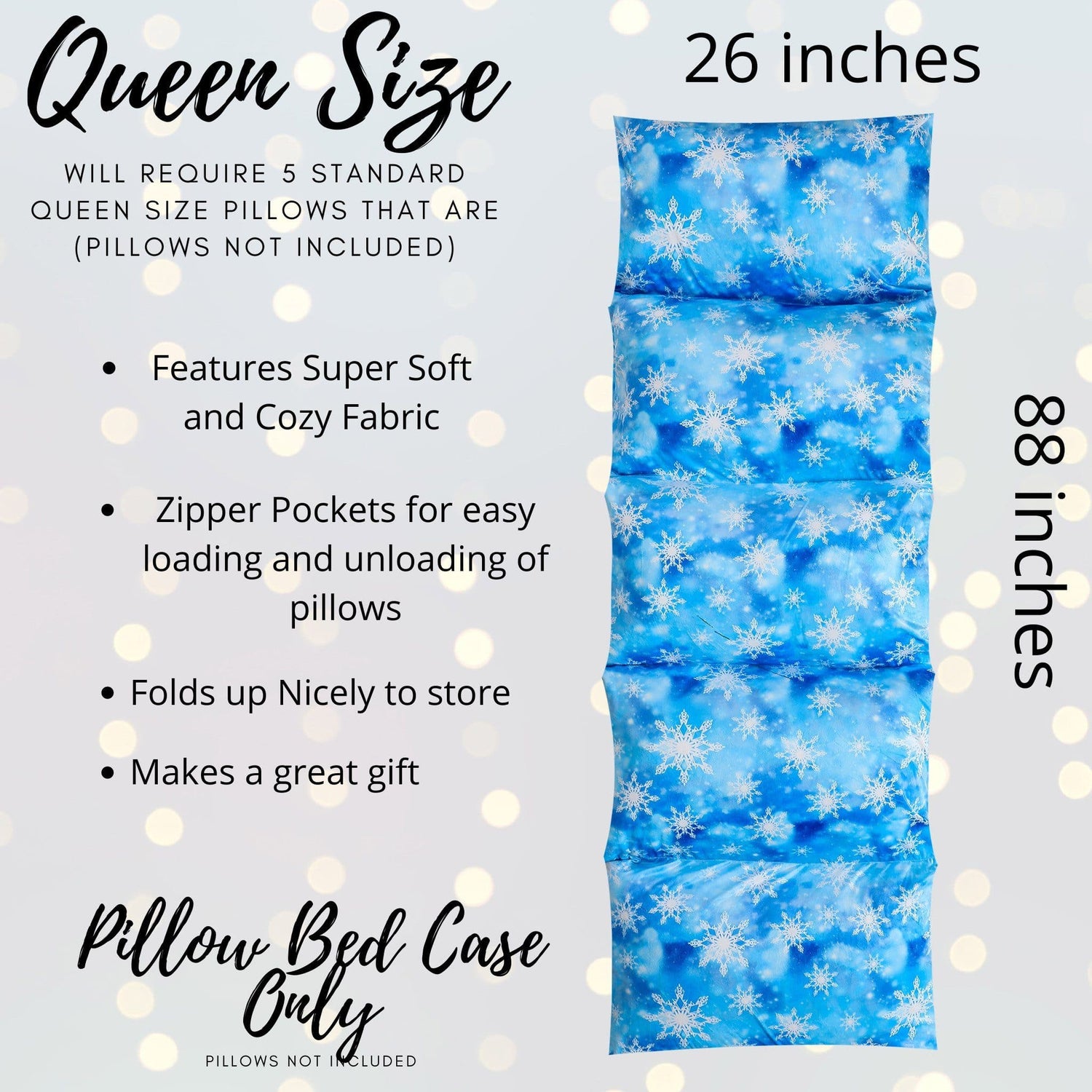 Home & Living - Snowflake Pillow Bed Case, Floor Lounger Holiday Gift For Little Princesses
