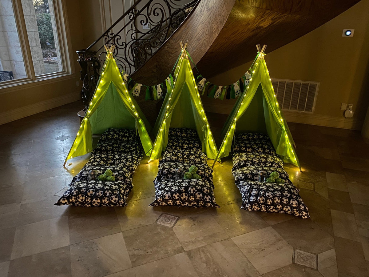 Party Bundle - Soccer Sleepover Party Set, Tee Pee Soccer Birthday Party Box