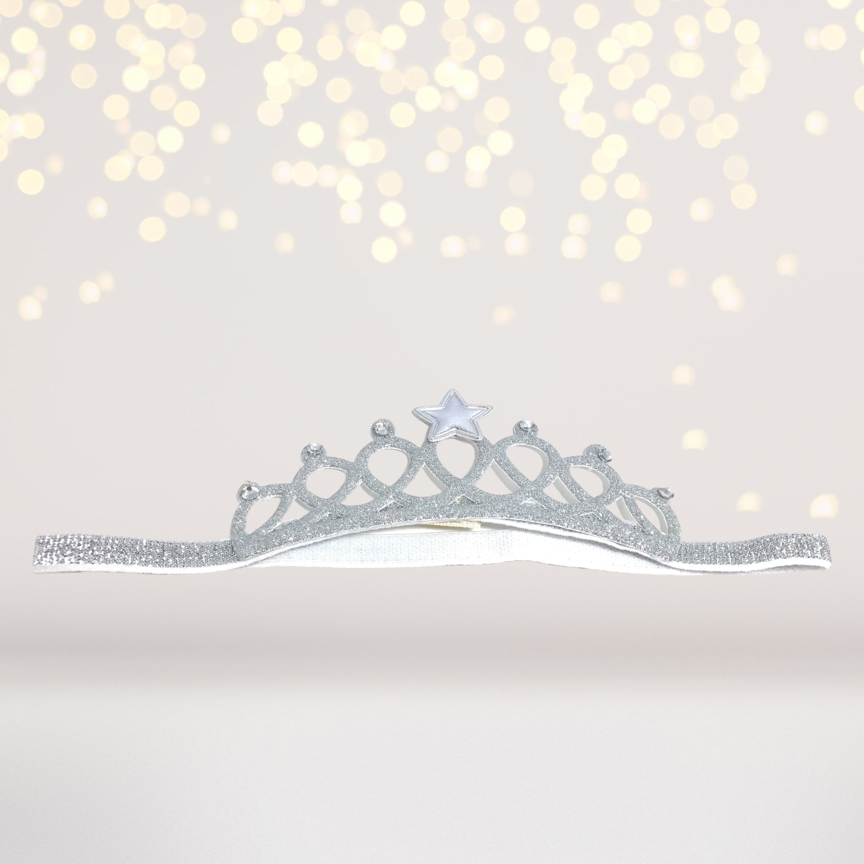 Silver Glitter Crown Headband