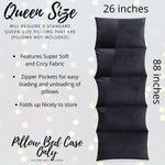 Pillow Bed Floor Lounger - Solid Black Pillow Bed Case, Pillow Bed Floor Lounger
