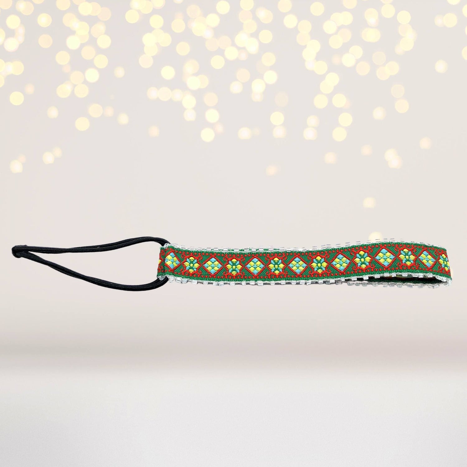 Headband - Swedish Stitched Red And Green Headband