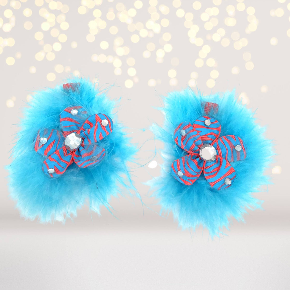 Hair Flower - Sweet And Sassy Marabou Flower Hair Clips