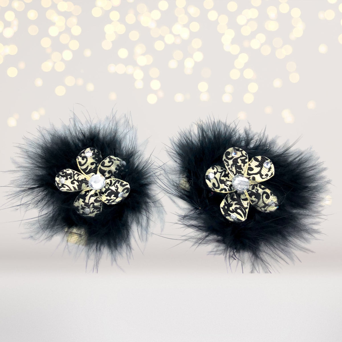 Hair Flower - Sweet And Sassy Marabou Flower Hair Clips