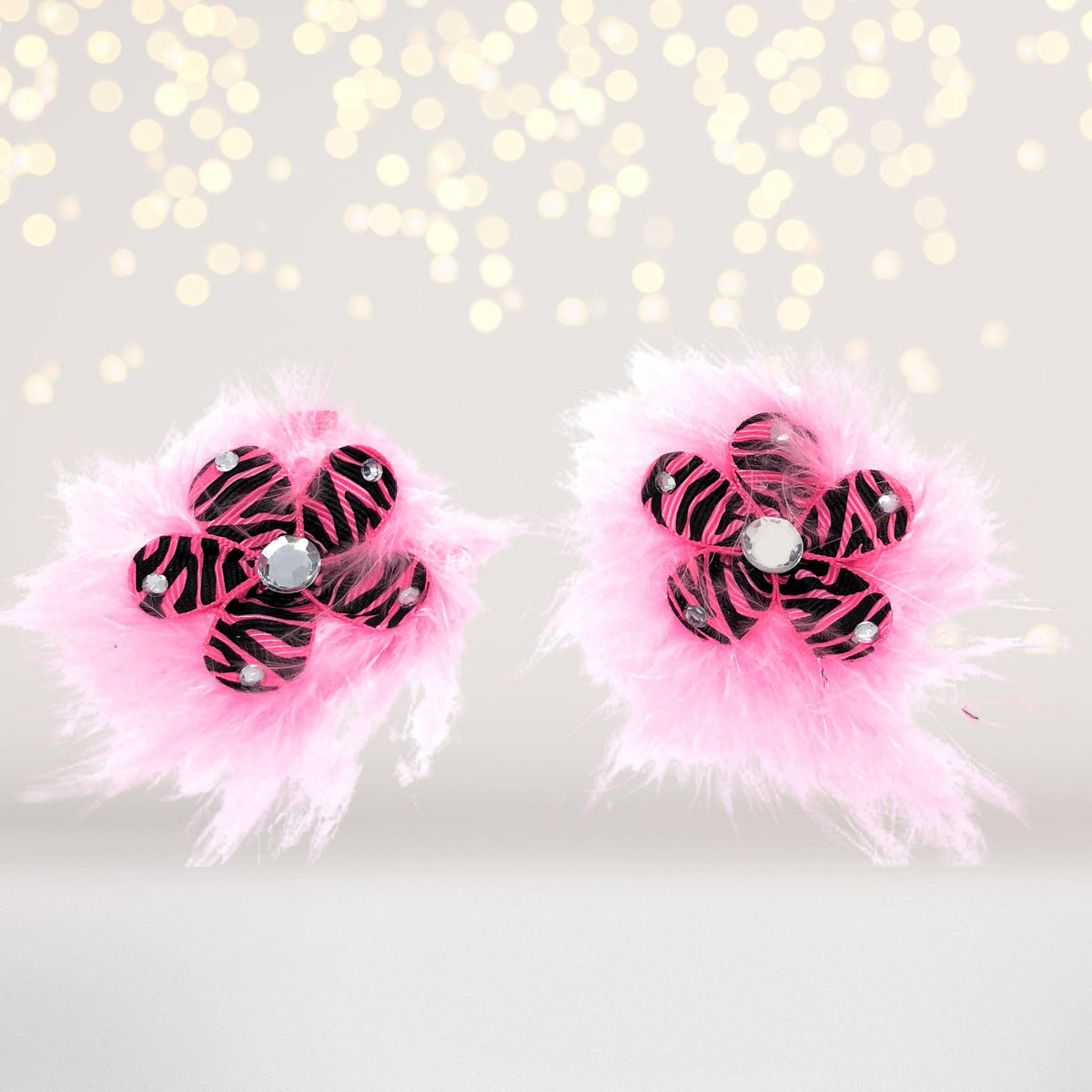 Hair Flower - Sweet And Sassy Marabou Flower Hair Clips