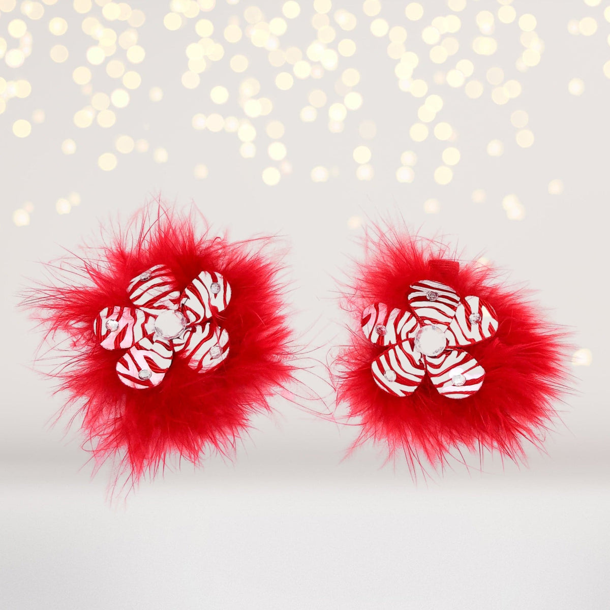 Hair Flower - Sweet And Sassy Marabou Flower Hair Clips