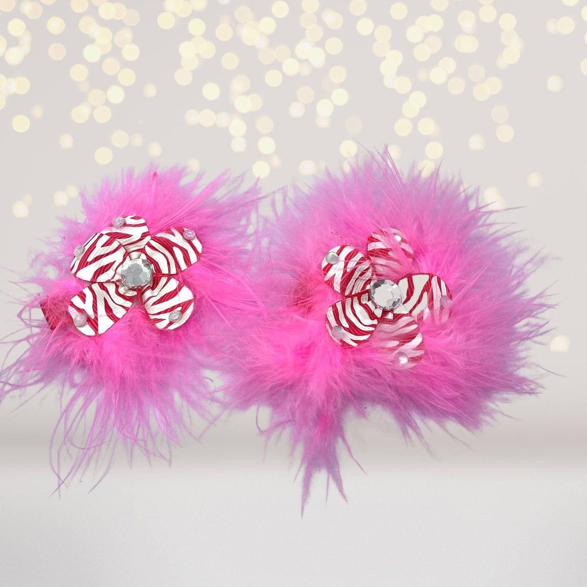 Hair Flower - Sweet And Sassy Marabou Flower Hair Clips