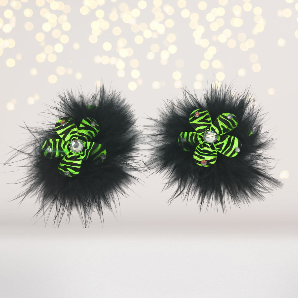 Hair Flower - Sweet And Sassy Marabou Flower Hair Clips