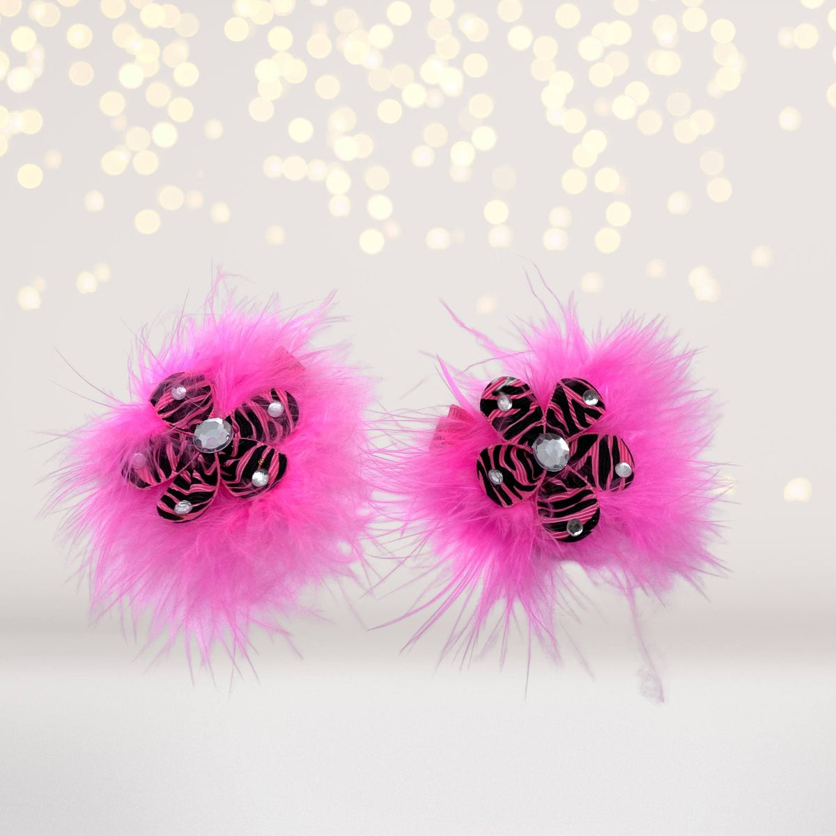 Hair Flower - Sweet And Sassy Marabou Flower Hair Clips