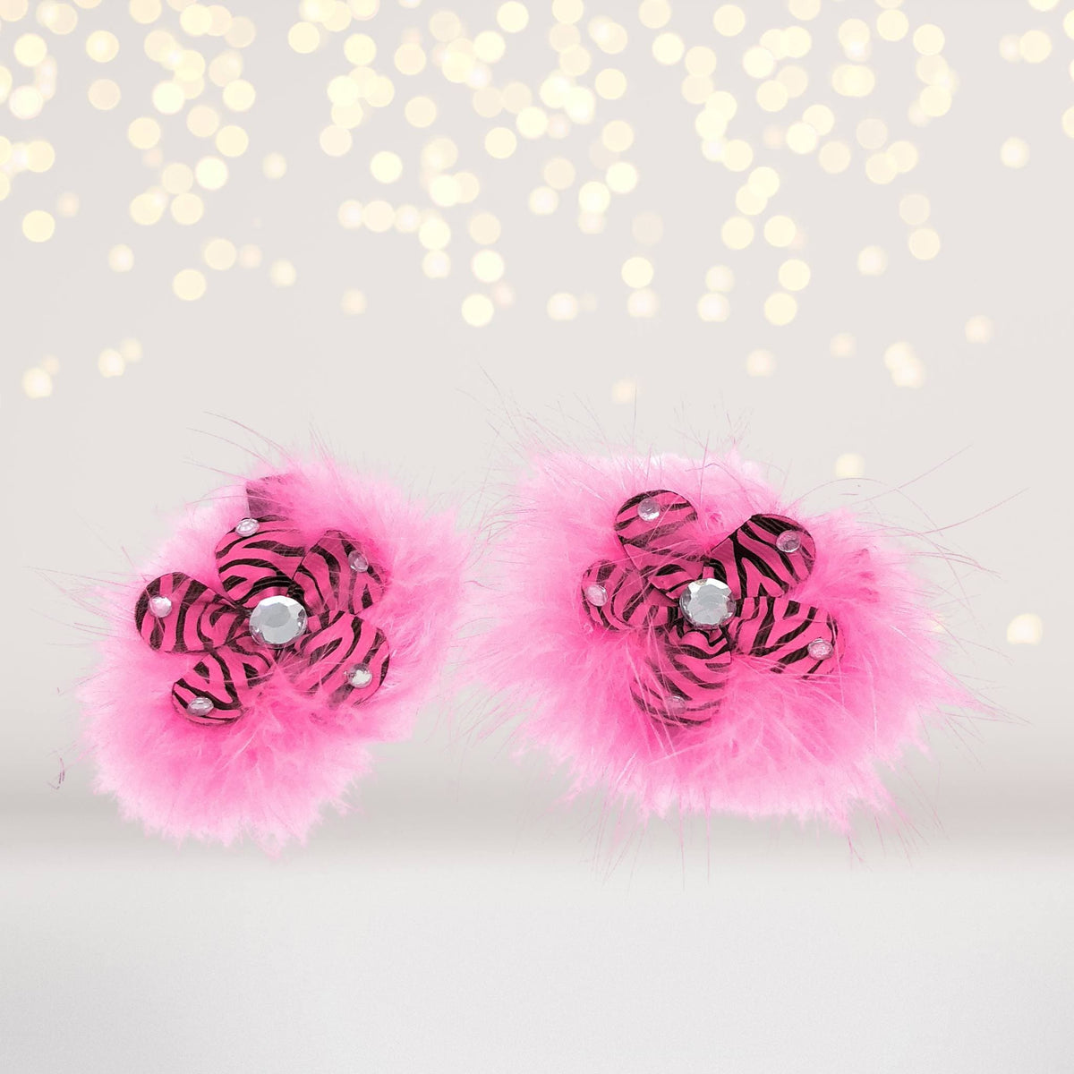 Hair Flower - Sweet And Sassy Marabou Flower Hair Clips
