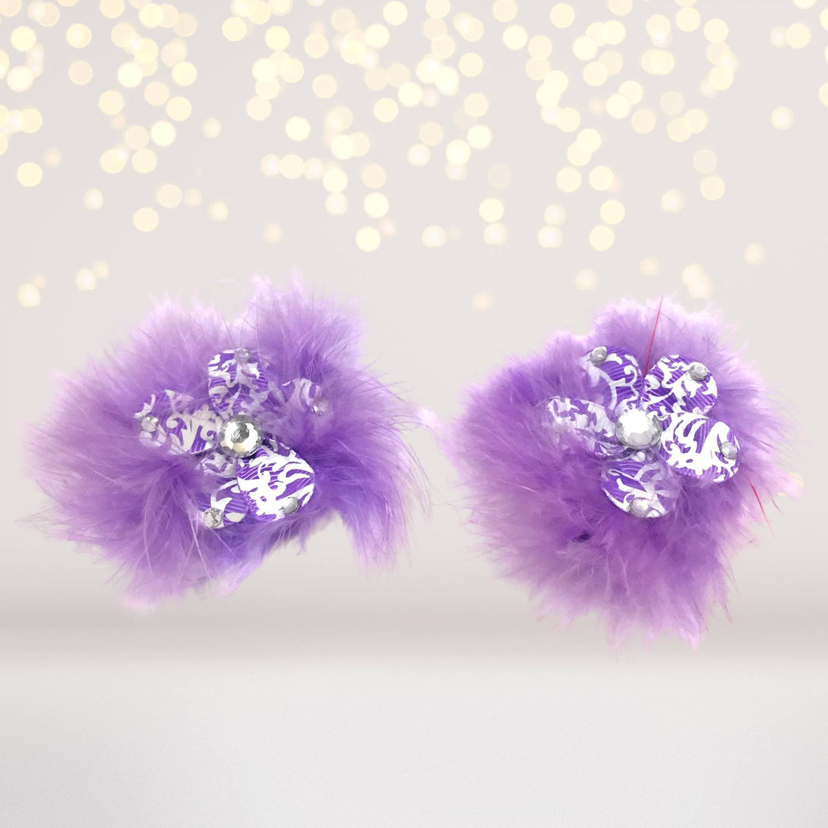 Hair Flower - Sweet And Sassy Marabou Flower Hair Clips