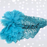 Turquoise Crochet Lace gatsby headband