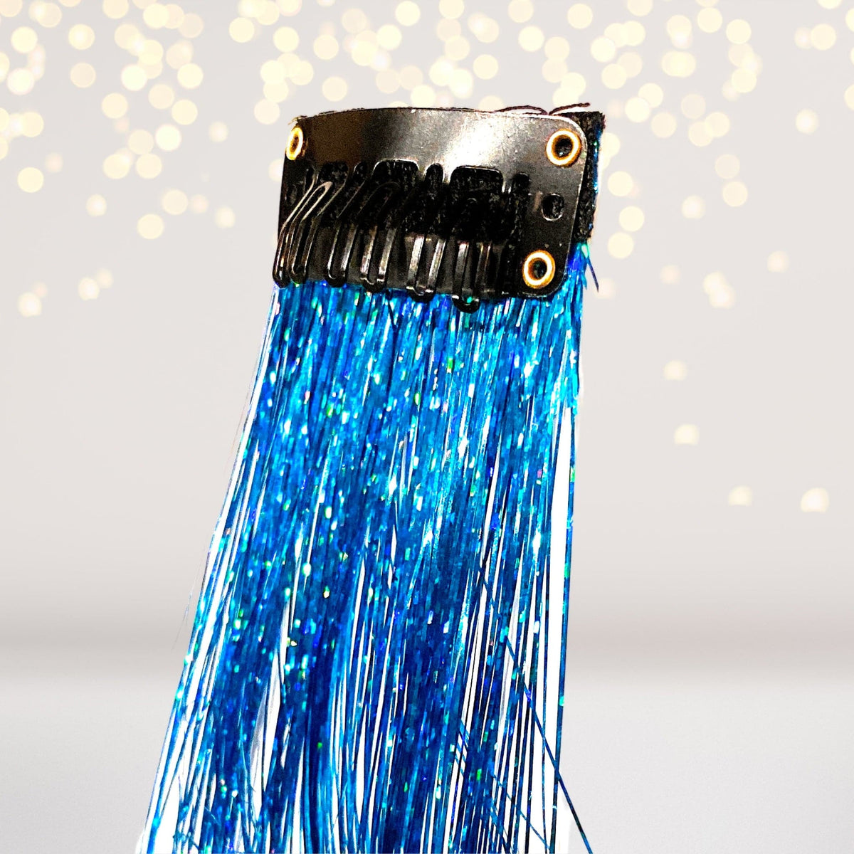 Hair Clip - Turquoise Hologram Hair Tinsel Extension