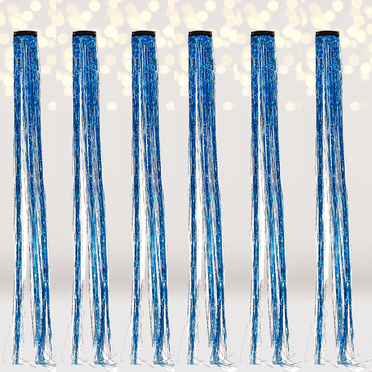 Hair Clip - Turquoise Hologram Hair Tinsel Extension