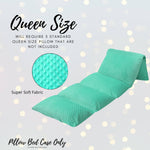 Turquoise Minky Dot Pillow Bed Case, Floor Longer