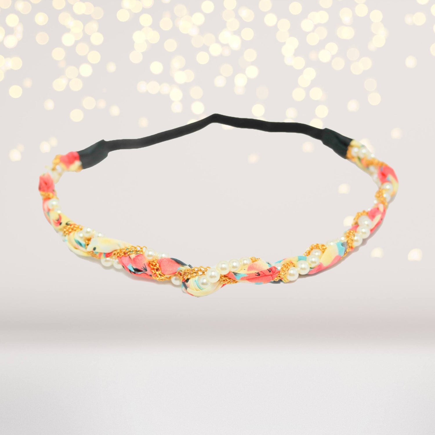 Headband - Twisted Pearl And Scarf Headband