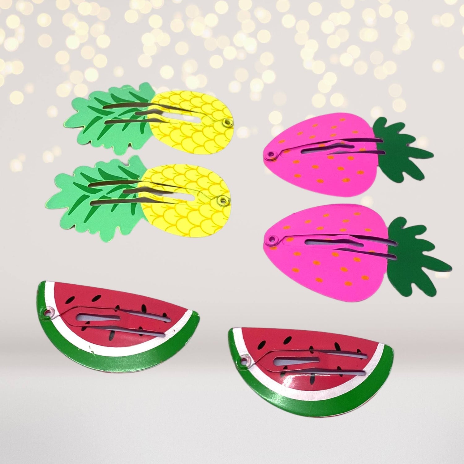 Hair Clip - Unicorn Snappy Hair Clip Set, Fruit Snappy Hair Clip Set