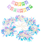 Headband - White Holographic Birthday Party Pom Pom Headband