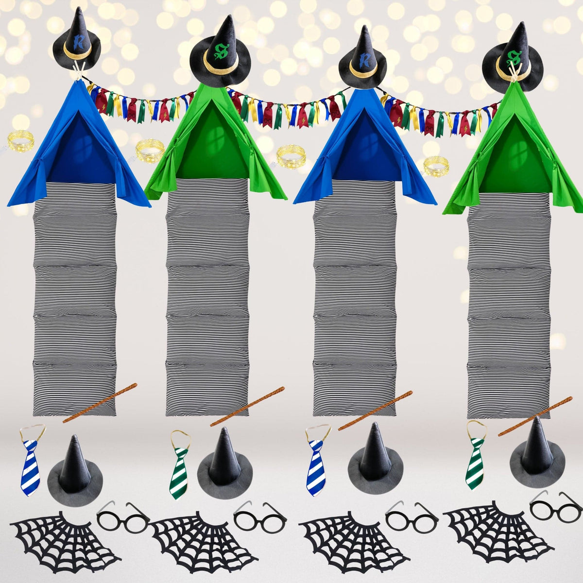 Party Bundle - Wizard Teepee Tent Party Set, Wizard Tee Pee Sleepover Party Set, Wizard Slumber Party Set